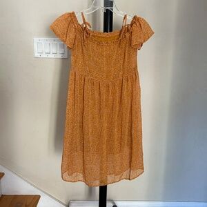 Rust Orange Chiffon Dress w/ Adjustable Shoulder Straps